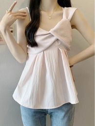 Women's Tanks 2024 Spring/Summer Pink French Underwear And Outwear Small Camisole Vest Sweet Spicy Girl Sleeveless Top