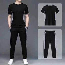 Men's Tracksuits Mens sportswear mens jogging mens clothing aesthetic pants set outdoor 2023 trend top free delivery cotton track clothingL2405