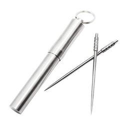 Waterproof Portable Stainless Steel Toothpick Holder Key Ring Toothpick Case Easy To Carry In Outdoor Travel Kit Tableware Gif9691919