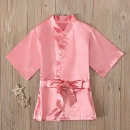 Pyjamas Childrens robe made of pure silk satin kimono bathroom birthday Pyjamas boys and girls Pyjamas 12 months to 5 years oldL2405