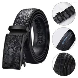 Belts Men's Leather Belt Automatic Buckle Waistband Business Casual Crocodile Pattern