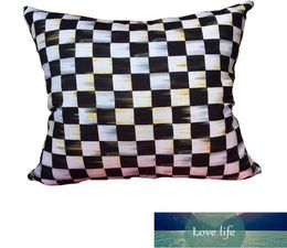 Courtly Cheque Square Pillow Decorative Pillow Bedroom and Living Room Embellished Throw Cushion for 18 x 18 Inches7519705