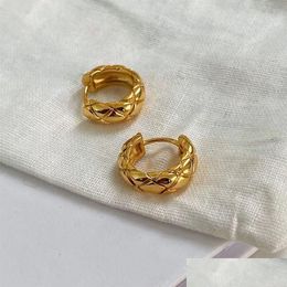 Stud Earrings Designer For Women 18K Gold Plated Metallic Diamond Wave Letter C Vintage Buckle With Box To Party Jewellery Gift Drop Del Otcmg