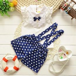 Clothing Sets 2024 Baby Summer Girl Outfits Chiffon Plaid Cotton Sleeveless T-shirt Pant Suits Kids Princess Clothes