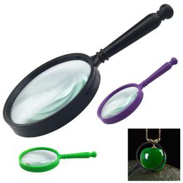 Round handle Colour handheld high-definition 10x elderly reading magnifying glass display and sales gift glass lens 105MM