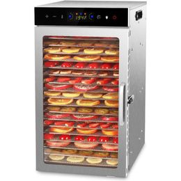 800W Stainless Steel Food Dehydrator Machine with 18 Trays, 24H Timer, Touch Control Display, Overheat Protection - Perfect for Jerky, Herbs, and More