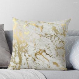 Pillow Gold Marble On White (original Height Quality Print) Throw S Anime Christmas Pillowcase Decorative Cover