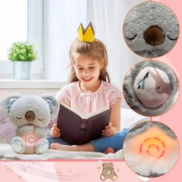 Breathing Bear Baby Soothing Koala Plush Doll Toy Baby Kids Soothing Music Baby Sleeping Companion Sound and Light Doll Toy Gift 240507