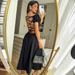 Casual Dresses Designer Dress 2024 Summer Elegant Low Neck High end Dress with Open Back Cross Strap Dress for Women Plus size Dresses