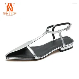 Casual Shoes YIMIN & YUCEN 2024 Summer Women Solid Colors Open Toe Buckle Strap Sandals Low Heel For Female Retro Y-DQ31051x