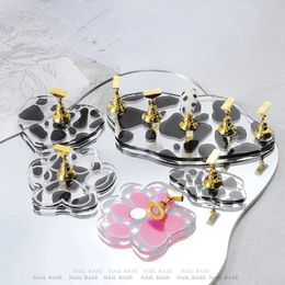 1pcs Nail Art Practise Display Stand Chess Board Magnetic Tips Small Cow Practise Holder Set UV Gel Polish Colour Chart Tool