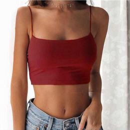 Women's Tanks Sexy Tank Top Black Halter Crop Tops Women Summer Backlessole Fashion Casual Tube Top Female Sleeveless Cropped Vest