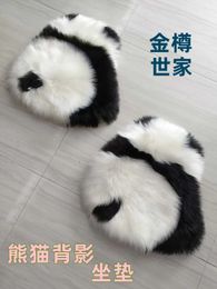 Carpet Ins Cute Panda Doormat Imitation Wool Cushion Floor Mat Carpet Black And White Living Room Rug Non Slip Bedroom Floor Mats J240507