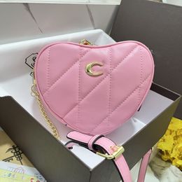 CC Pink Heart shaped Girl Shoulder Bag Fashion Love Women's Handbag Women's Cross body Chain Top Handle Shoulder Bag Highs Quality mini Classic Black backpack