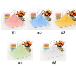 Kindergarten Face Towel Square Wiping Hands Plain Bamboo Fiber Small Square Kindergarten Wipe Face Hand Towels 2525CM ZCGY1741917290