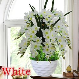 Decorative Flowers Elegant Artificial Flower Butterfly Orchid Potted Plant Decoration Phalaenopsis Decorate Plastic