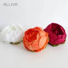 Decorative Flowers 100pcs/lot ALLIVA Retailing Single Beautiful Flower That Does Not Fade Easily Handwork Round Peony 3 Colours