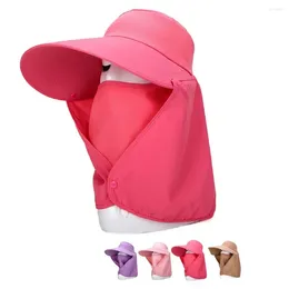 Wide Brim Hats Cotton Polyester Removable Mask Hat UV Protective Cool-brimmed Premium Sun Tea Picking