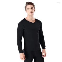 Men's Thermal Underwear Autumn And Winter Round Neck Warm Thickened Plush Clothes Pants Suit Youth Base Coat