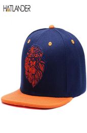 High quality lion face embroidery snapback cap cool king hip hop hat for boys and girls 2010192745062