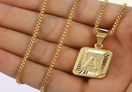 Initial Letter Pendant Name Necklack Yellow Gold j k Necklace for Women Men Bt Friend Jewellery Gifts Drop7987814