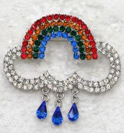 Whole C797 Multicolour Crystal Rhinestone Rainbow swing Pin Brooch Fashion Jewellery gift9479946