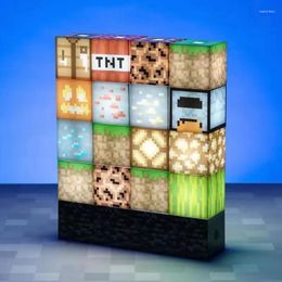 Table Lamps LED Night Light Brownstone Game Room Decoration Desk Lamp Holiday Gift Children's Building Blocks DIY Splicing