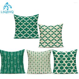 Pillow Decorative Throw Pillows Case Green Geometric Stripe Line Polyester Sofa Cover For Bedroom Home Decoration Pillowcase