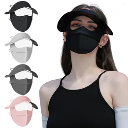 Bandanas Anti-ultraviolet Summer Silk Mask UV Protection Face Cover Sunscreen Veil Brim Outdoor Cycling Sun Hats Caps