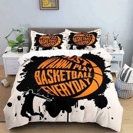 Bedding sets 3D Basketball Style Bedding Set For Single Bed Teen Boy Duvet Cover Pillow Cover Double Queen Kids Comforter Cover Zipper Design J240507