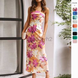 Casual Dresses Designer Dress 2024 Spring/Summer New Style Celebrity satin backless strapless dress print Plus size Dresses