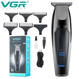 Electric Shavers VGR Professional Cordless Hair Clipper Electric Hair Trimmer Barber Oil Head Carving Sculpture Trimmer Hair Cutting Machine Tool T240507