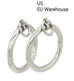 Polished Shining Stainless Steel Lockable Wrist Ankle Cuffs Bangle Slave Bracelet with Removable o Ring Restraints Set Q07177027863