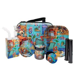 New design Hookahs Smoke Kits including Rolling Tray case Moisturizing Jar trays set portable seven-piece set combination pack smoking