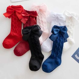 Kids Socks Winter Baby Girls Knee High Socks Kids Cotton Sock With Big Bow Soft Toddlers Princess Children Long Socken For 0-5 Years