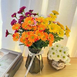 Decorative Flowers 1PC Artificial Colourful Small Daisy Flower Bouquet DIY Vase Wedding Party Decoration Silk Fake Home Living Room Decor