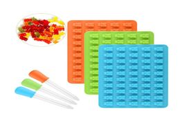 Food Grade Silicone DIY Candy Gummie Bear Making Gelatin Maker Fishing Lures Cupcake topper Chocolate Making Ice tray with dropper1603768