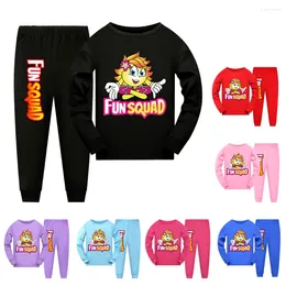 Clothing Sets Kids Clothes Toddler Girls Boys Fun Squad T-Shirt Pants 2pcs Set Sports Suit Casual Baby Autumn Comfortable Outfits Pyjamas