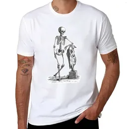 Men's Polos Skeleton Thinker T-Shirt Tops Kawaii Clothes Mens Plain T Shirts