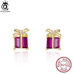 Stud ORSA JEWELS 925 Sterling Silver Cute Christmas Gift Female Earrings 2021 Fashion Jewellery Accessories HOE10 Q240507