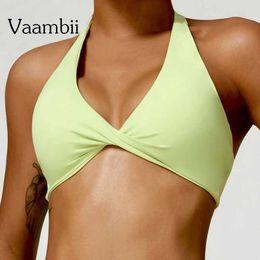 Active Underwear Gym Workout Top Shockproof Crop Top Seamless Yoga Bra Anti-Sweat Fitness Top Open Back Workout Bra For Women Push Up Sport Bra d240508