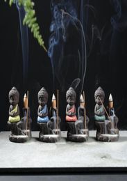 Handmade Ceramic Lotus Backflow Buddhist Incense Ceramic Backflow Incense Burner Holder Censer Aromatherapy Smoke Backflow Stick I7457781