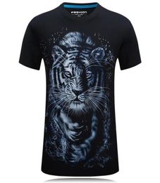 Men039s TShirts Summer 3d Tiger Print Shortsleeved Men Tshirt 2021 Personality Round Neck Plus Size Simple S6xl Fat Tops7608437