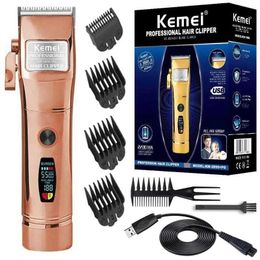 Hair Trimmer Kemei 2850+Pg Cordless Professional Hair Clipper For Men Pro Li Hair Trimmer Electric Tapering Haircut Machine T240507