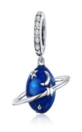 High Quality Enamel Blue Plane Dangle Charms DIY Jewelry Fit Bracelet 100% Real 925 Sterling Silver193k7328044