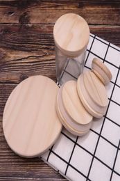 Wooden Mason Jar Lids 8 Sizes Environmental Reusable Wood Bottle Caps With Silicone Ring Glass Bottle Sealing Cover Dust Cover 2771708032