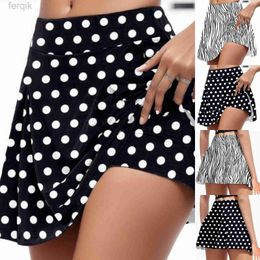 Skirts Skorts Women Summer Sport Skort Running Gym Yoga Bottoming Pants Skirt Casual High Waisted Shorts Mini Skirt Print Dress d240508