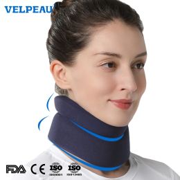 Care VELPEAU Neck Brace Foam Cervical Collar for Pain Relief and Pressure in Spine Adjustable Neck Support for Home Use and Sleeping