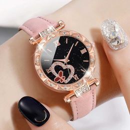 Women's Watches 5PCS Womens Bracelet Set Earrings Necklace Ring Instagram Style Simple Casual Fashion Womens Wrist Gift