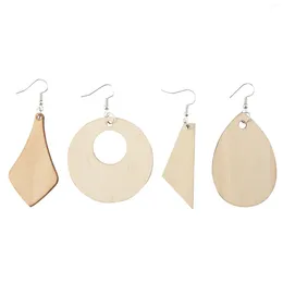 Necklace Earrings Set 120 Pieces Wood Earring Pendant Unfinished Wooden Blanks With Hooks For Jewellery DIY Craft Making